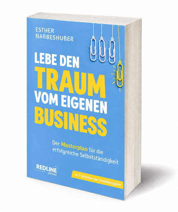 Buchcover 'Lebe den Traum vom eigenen Business – Der Masterplan für die erfolgreiche Selbstständigkeit' von Esther Narbeshuber, erschienen im Redline Verlag